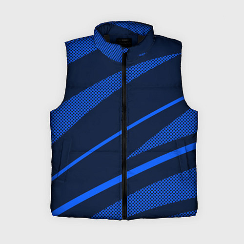 Женский жилет Тёмный синий абстракция полосы / 3D-Черный – фото 1