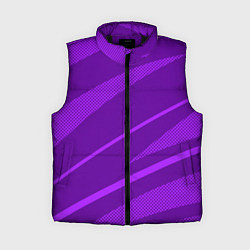 Женский жилет Фиолетовый однотонный абстракция с полосой, цвет: 3D-черный