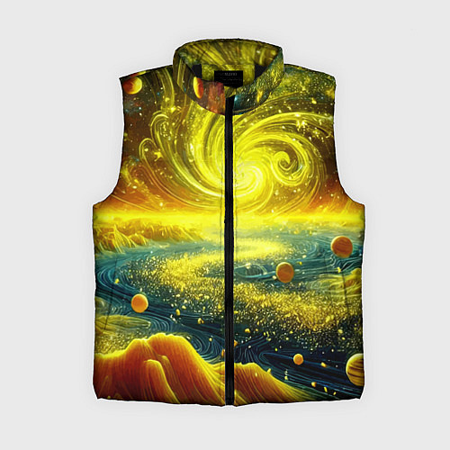 Женский жилет Neon galaxy - ai art fantasy / 3D-Черный – фото 1