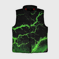Женский жилет Зеленая молния разлома, цвет: 3D-красный