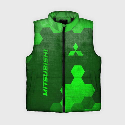 Женский жилет Mitsubishi - green gradient вертикально / 3D-Черный – фото 1