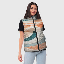 Женский жилет Персиковые волны, цвет: 3D-светло-серый — фото 2