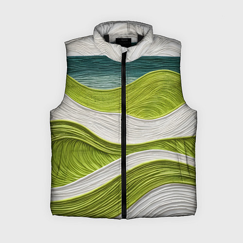 Женский жилет Лаймовые волны / 3D-Черный – фото 1