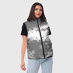 Женский жилет Горы зовут сноуборд серый, цвет: 3D-красный — фото 2