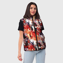 Женский жилет Огненные перья, цвет: 3D-красный — фото 2