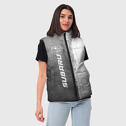 Женский жилет Subaru - grey gradient по-вертикали, цвет: 3D-черный — фото 2