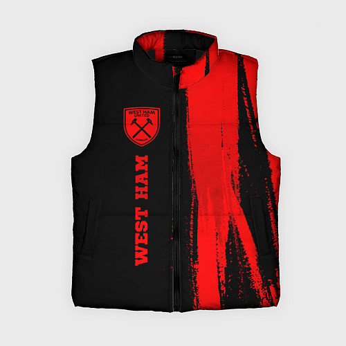 Женский жилет West Ham - red gradient по-вертикали / 3D-Черный – фото 1