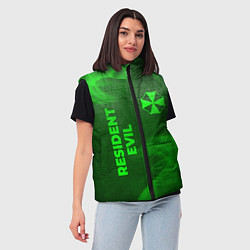 Женский жилет Resident Evil - green gradient вертикально, цвет: 3D-черный — фото 2
