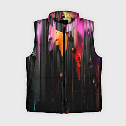 Женский жилет Разноцветная рельефная краска текстура