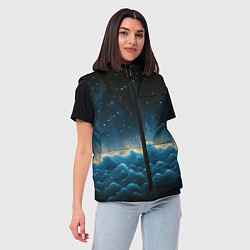 Женский жилет Облака и черное небо текстура, цвет: 3D-светло-серый — фото 2