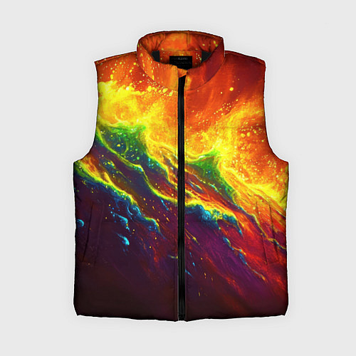 Женский жилет Абстрактные волны с огнем / 3D-Черный – фото 1
