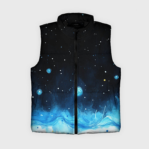 Женский жилет Синяя светящееся краска / 3D-Черный – фото 1