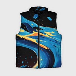 Женский жилет Синяя волна из красок