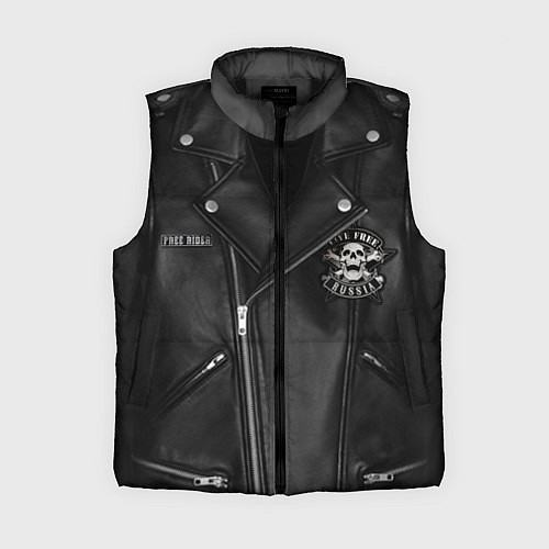 Женский жилет Косуха байкерская с нашивками / 3D-Черный – фото 1