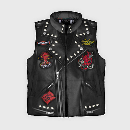 Женский жилет Косуха с нашивкой самурая киберпанк / 3D-Черный – фото 1