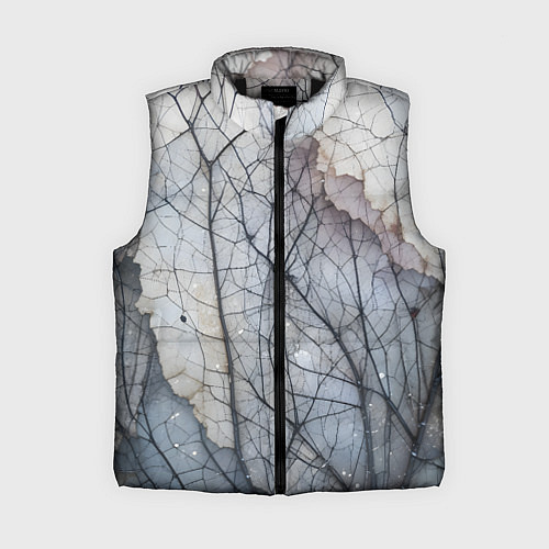 Женский жилет Прожилки листьев / 3D-Черный – фото 1