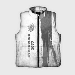 Женский жилет Cyberpunk 2077 - white gradient по-вертикали