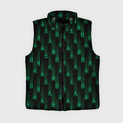 Женский жилет Паттерн с днями недели зелеными иероглифами, цвет: 3D-светло-серый