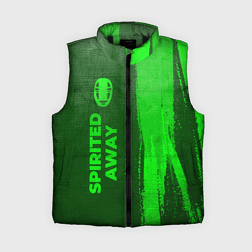 Женский жилет Spirited Away - green gradient по-вертикали / 3D-Черный – фото 1