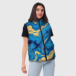 Женский жилет Синий мрамор с золотом, цвет: 3D-светло-серый — фото 2