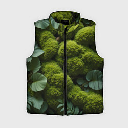 Женский жилет Зеленый мох и листья