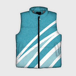 Женский жилет Бело-голубой абстракция с полосами