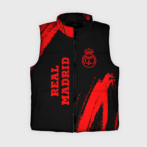 Женский жилет Real Madrid - red gradient вертикально / 3D-Черный – фото 1
