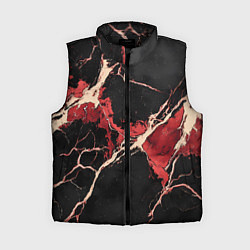 Женский жилет Красно-черная потертая текстура