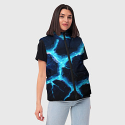 Женский жилет Голубая потертая текстура с разломом, цвет: 3D-светло-серый — фото 2