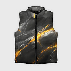 Женский жилет Серая текстура с золотым разломом