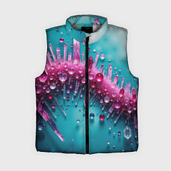 Женский жилет Розовые кристаллы, цвет: 3D-светло-серый