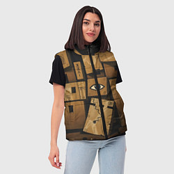 Женский жилет Коробки и глаз, цвет: 3D-черный — фото 2