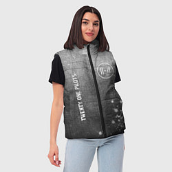 Женский жилет Twenty One Pilots - grey gradient вертикально, цвет: 3D-черный — фото 2