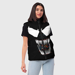 Женский жилет Веном жрет, цвет: 3D-черный — фото 2