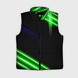 Женский жилет Green pink purple line, цвет: 3D-черный