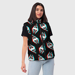 Женский жилет Skyrim glitch logo patten, цвет: 3D-красный — фото 2