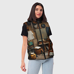 Женский жилет Мастерская художника, цвет: 3D-светло-серый — фото 2