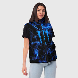 Женский жилет Monster energy искры дымы, цвет: 3D-красный — фото 2