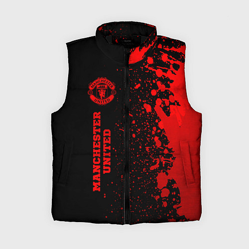 Женский жилет Manchester United - red gradient по-вертикали / 3D-Черный – фото 1