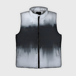 Женский жилет Разводы черной краски, цвет: 3D-светло-серый