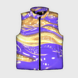 Женский жилет Фиолетово-золотая жидкая текстура, цвет: 3D-черный