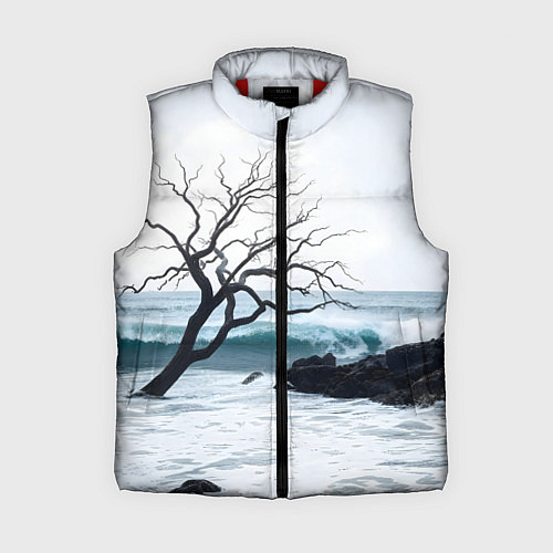 Женский жилет Дерево в море / 3D-Красный – фото 1
