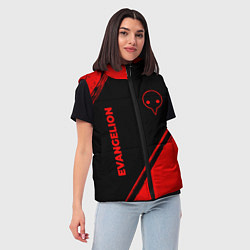 Женский жилет Evangelion - red gradient вертикально, цвет: 3D-черный — фото 2