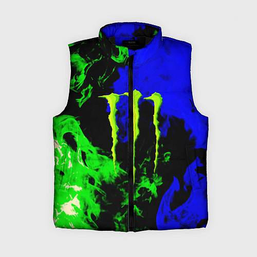 Женский жилет Monster energy кислотный огонь / 3D-Черный – фото 1