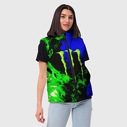 Женский жилет Monster energy кислотный огонь, цвет: 3D-черный — фото 2
