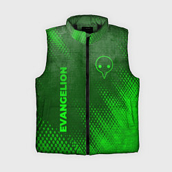 Женский жилет Evangelion - green gradient вертикально, цвет: 3D-черный