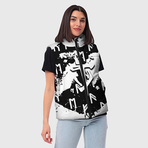 Женский жилет Doom символы краски / 3D-Красный – фото 3