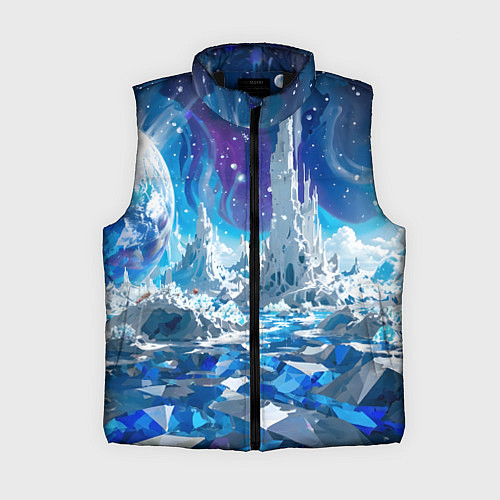 Женский жилет Космический фантастический пейзаж / 3D-Черный – фото 1