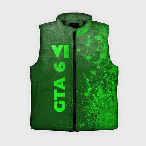 Женский жилет GTA 6 - green gradient по-вертикали / 3D-Черный – фото 1