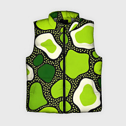 Женский жилет Зеленая абстракция с кругами, цвет: 3D-светло-серый